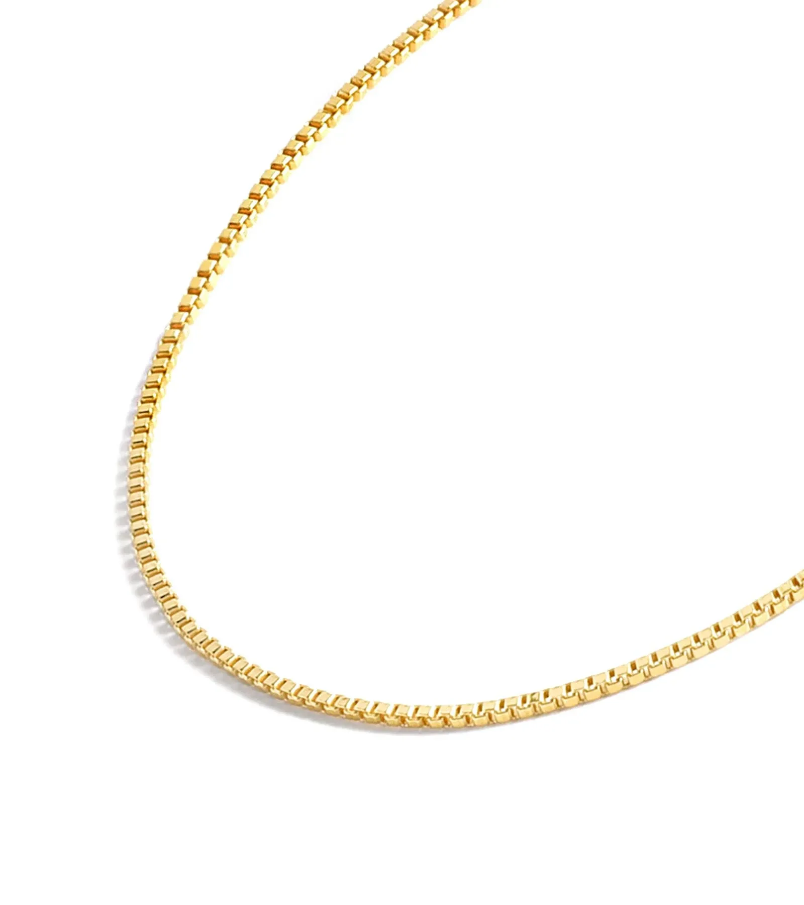 Gold Chain Necklace Collection - 14K Solid Yellow Gold Filled Box Chain Neckl...