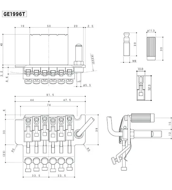 Gotoh Floyd Rose Locking Tremolo GE-1996T-C