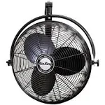 Air King 20&#034; 1/6 HP 3-Speed Non-Oscillatin<wbr/>g Enclosed Steel Wall Mount Fan, Black