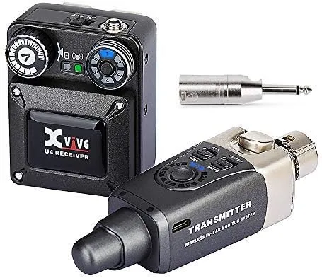 Xvive U4 Wireless in-Ear Monitor System Transmitter and Beltpack Receiver Personal IEM for Studio, Band Rehearsal,Live Performance,Camera Record