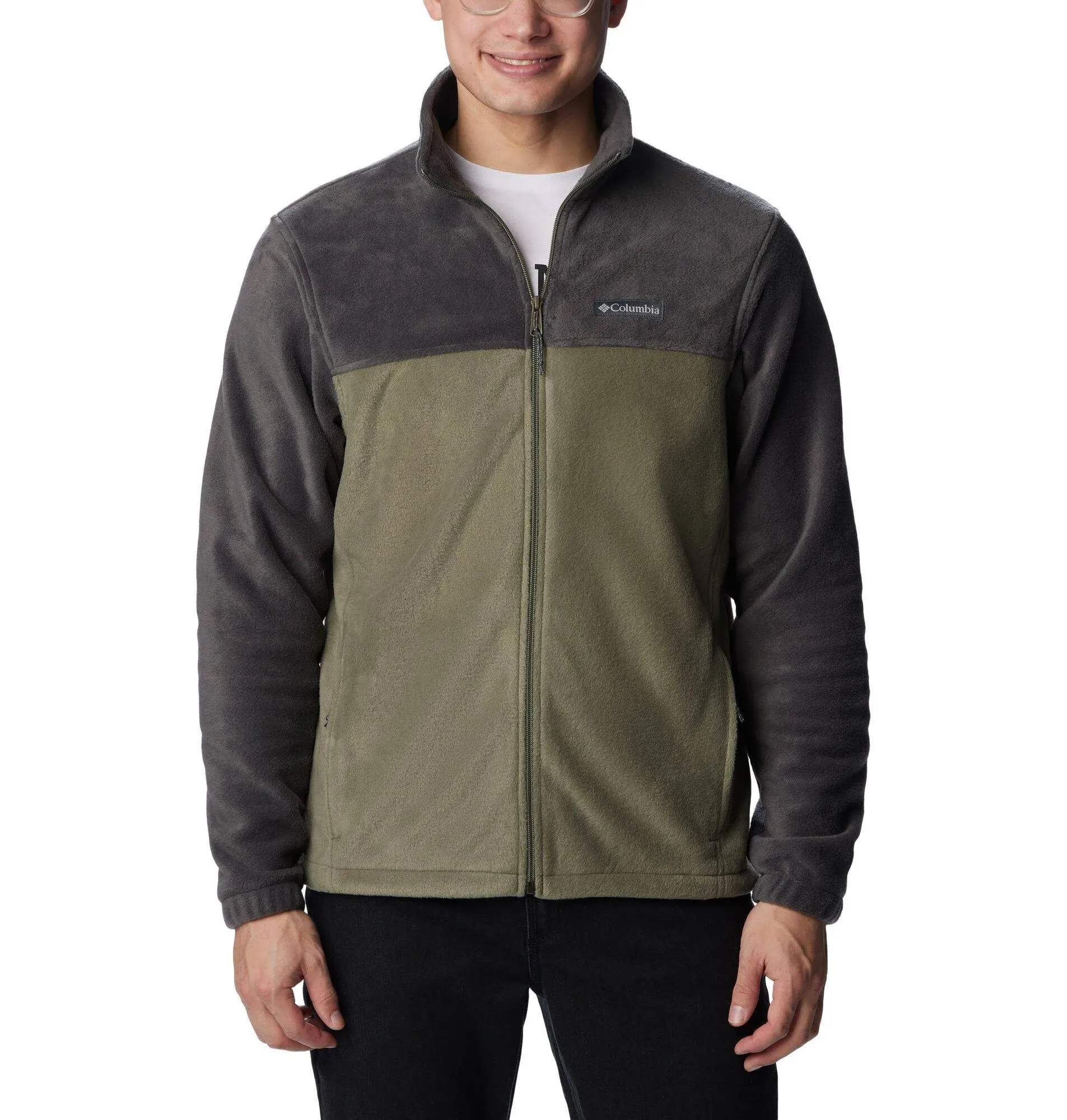 Columbia Men's Steens Mountain 2.0 Full Zip Fleece Jacket - Shark, Stone Green