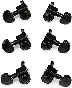 Grover 502BC Roto-Grip Locking Rotomatic Tuners - 3+3 Black Chrome