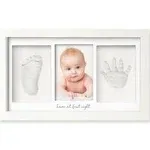 KeaBabies Baby Handprint & Footprint Keepsake Duo Frame in Cloud Gray