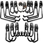 3-H Garage Wall Hooks 14 Pack,Garage Hooks Heavy Duty with Extra Welding Spots,Garage Hooks for Hanging,Garage Organizer for Garden,Lawn,Yard Tools,Chairs,Ladders,WeedEater,Shovel,Blower(Black)