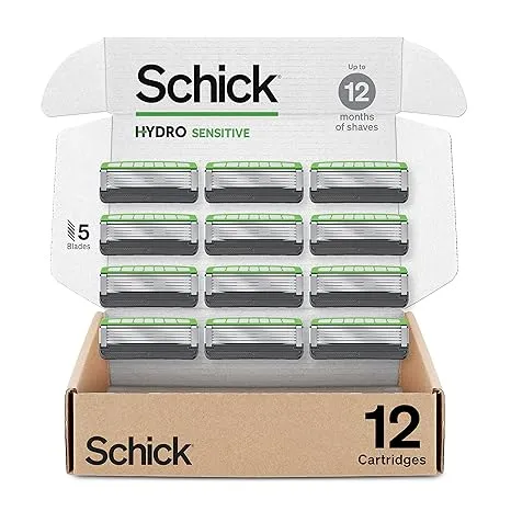 Schick Hydro Sense Sensitive Mens Razor Blade Refill with Skin Guards, Includes