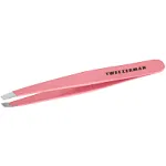 Elegant Mist Blue Slant Tweezer for Precision Hair Removal - Stainless Steel