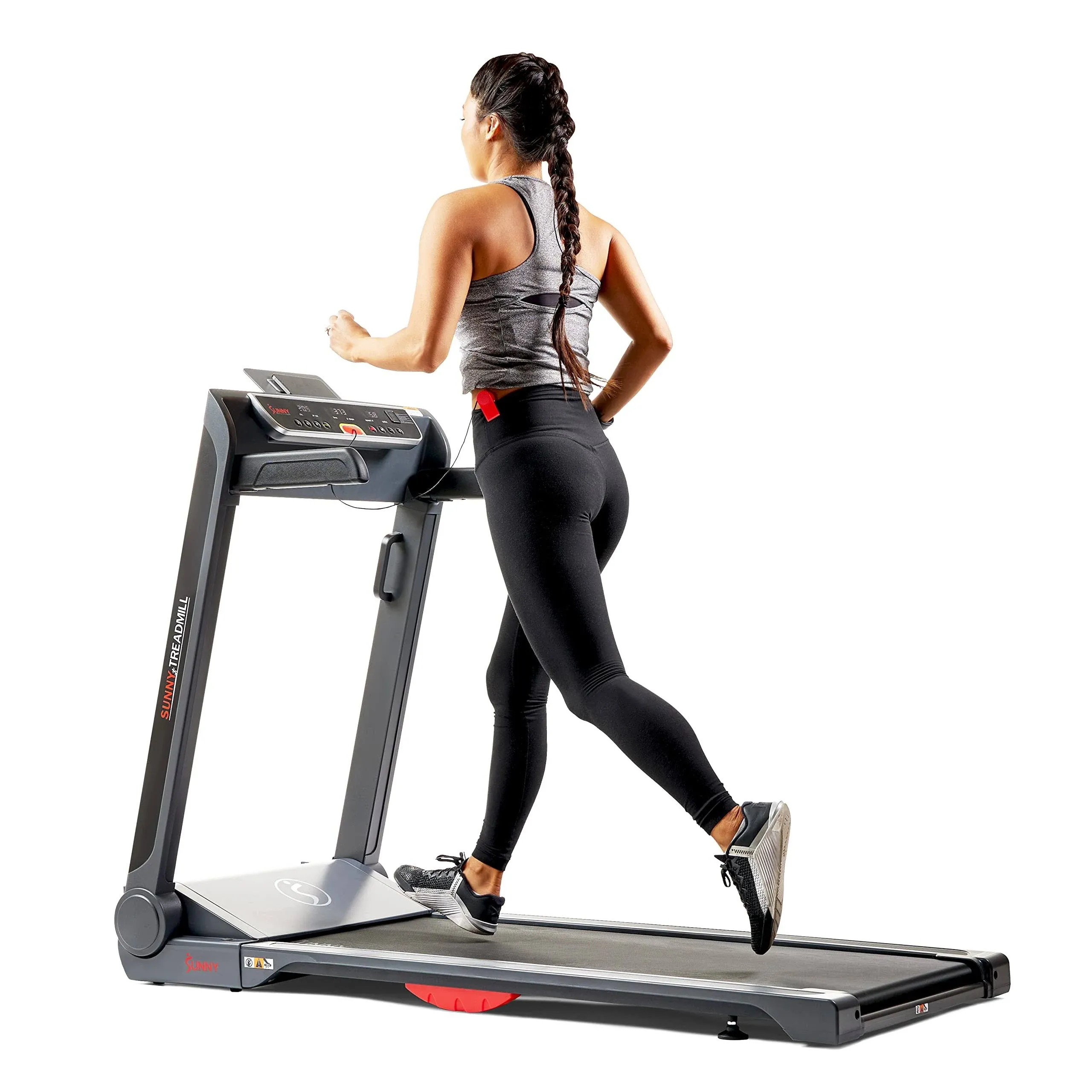 Sunny Health Fitness Smart Strider Treadmill with 20" Wide LoPro Deck