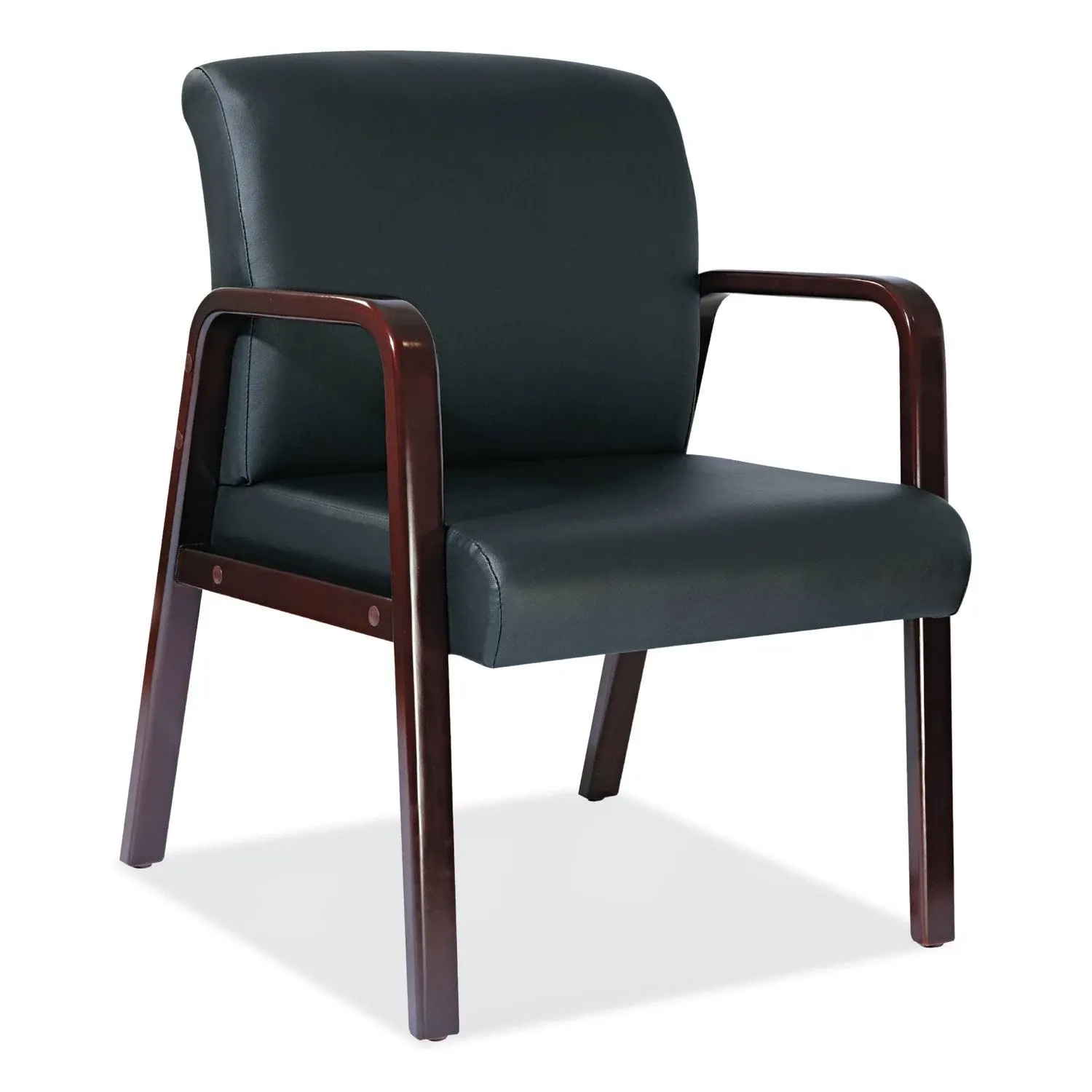 Alera Reception Lounge Series Guest Chair; Mahogany/Black