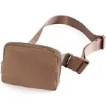 ODODOS Unisex Mini Belt Bag with Adjustable Strap Small Fanny Pack for Workout Running Traveling Hiking, Brown