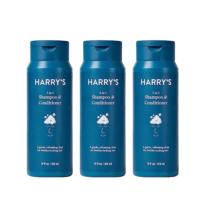 Harry's Men's 2 in 1 Shampoo and Conditioner for All Hair Types | Gentle & Refreshing | 14 Fl Oz, 3 Count