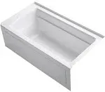 KOHLER K-1123-RA-0 Archer 60" X 32" Alcove Bath with Integral Apron, Integral Flange and Right-Hand Drain - White