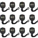 12 Pack Multi-Function Electronic Digital Sport Stopwatch Timer, Large Display w