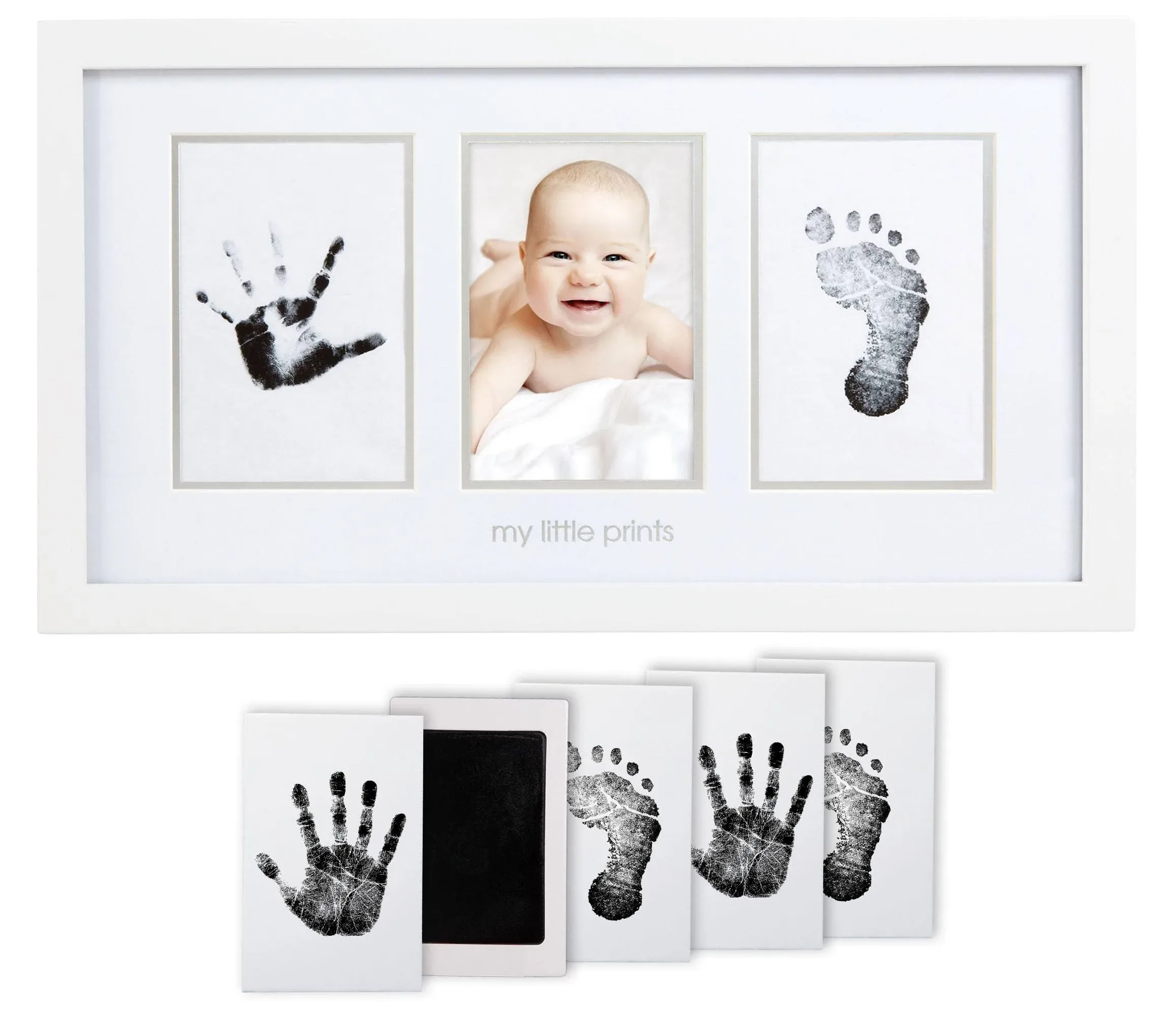 Pearhead Babyprints Newborn Baby Handprint and Footprint Photo Frame Kit