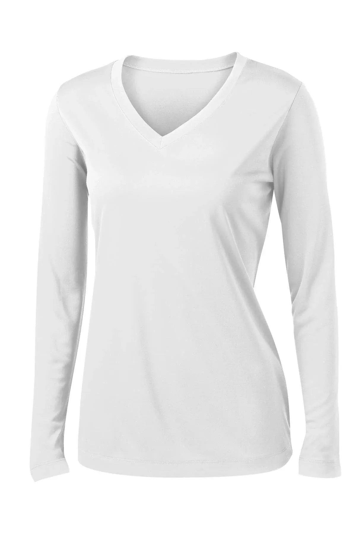 Sport-Tek LST353LS Ladies Long Sleeve PosiCharge Competitor V-Neck Tee - White - S