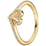 Pandora Sparkling Heart Wishbone Ring