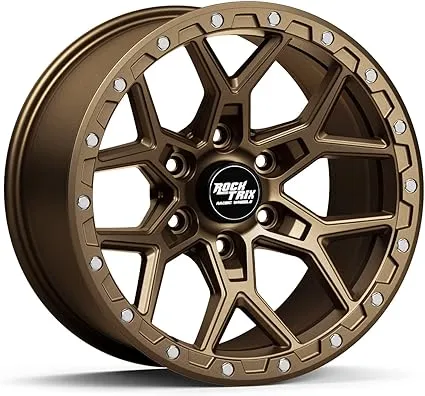 RockTrix RT107 17 Inch Rim Automotive Wheel Compatible with 2001+ Toyota Tacoma, 2002+ 4Runner, FJ Cruiser, 17x9 6x5.5 Wheel, 12mm offset, 4.5 Inch Backspacing, 6x139.7 6Lug Rim, Matte Bronze