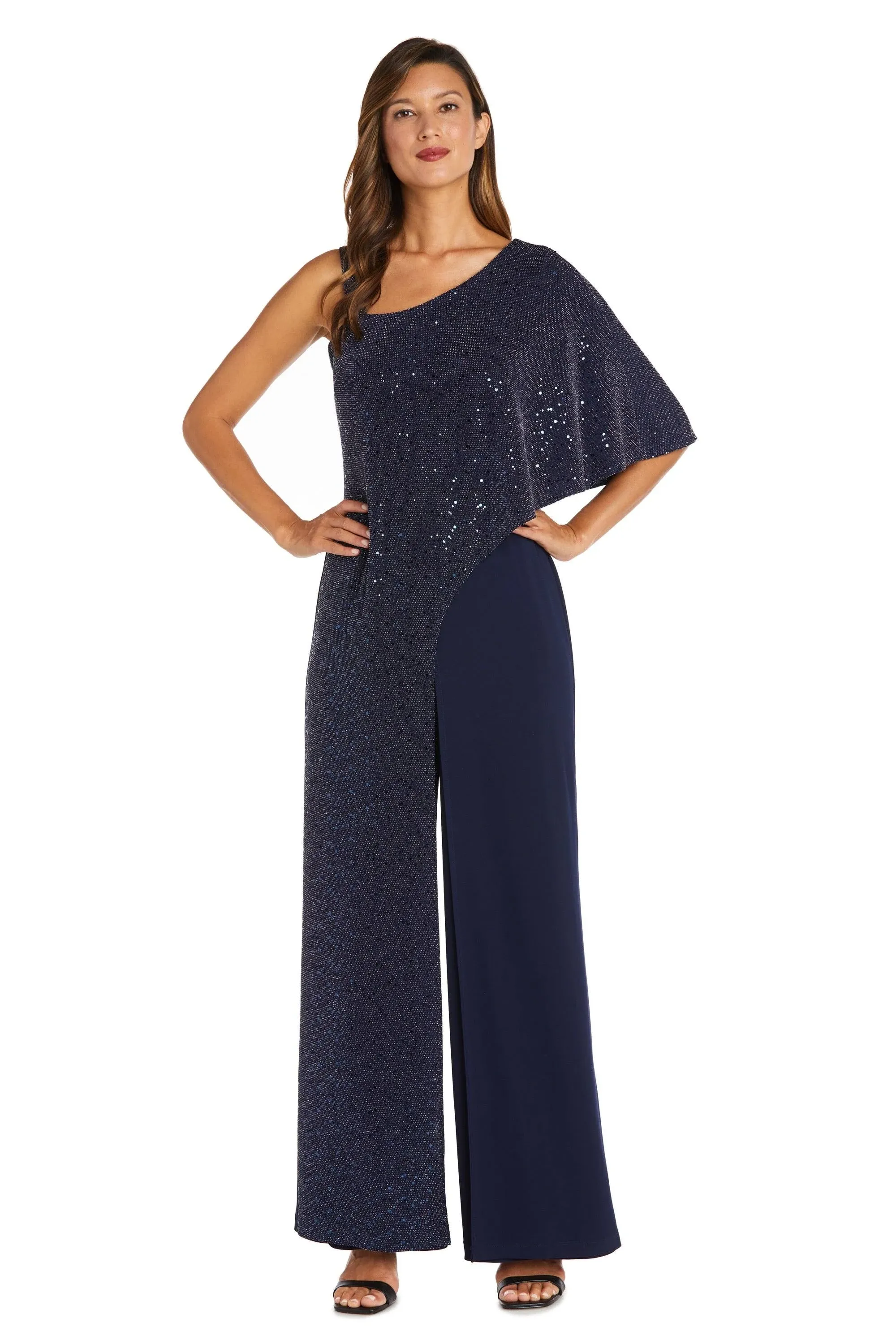 

  
Navy R&M Richards 3096 Jumpsuit Pant Sequined Overlay  for $79.0
 – The Dress Outlet
