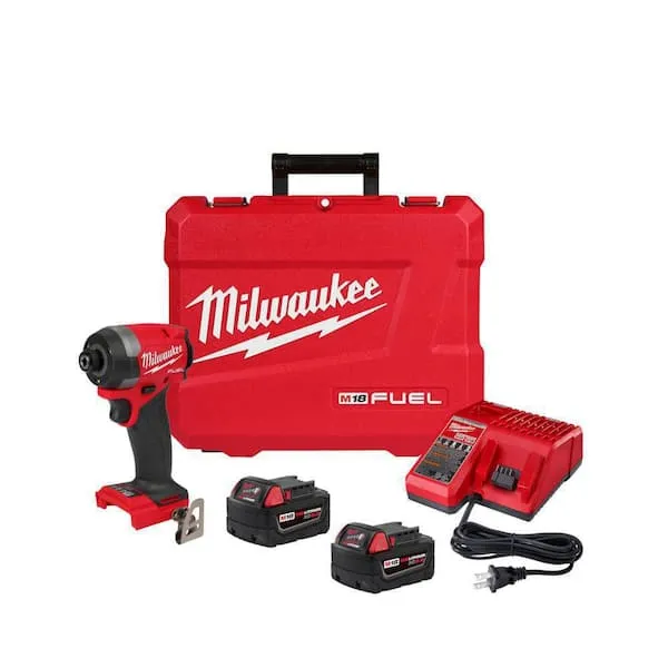 M18 FUEL 18V Lithium-Ion Brushless Cordless 1/4 in. Hex Impact Driver Kit with Two 5.0Ah Batteries Charger Hard Case