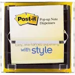 Post-it Pop Up Notes Dispenser, 3 in x 3 in, 1 Dispenser, 1 Pad, 50 Sheets/Pad, Black Base Clear Top, Back to School Supplies for Students, Sticky Notes for Textbooks and Notebooks