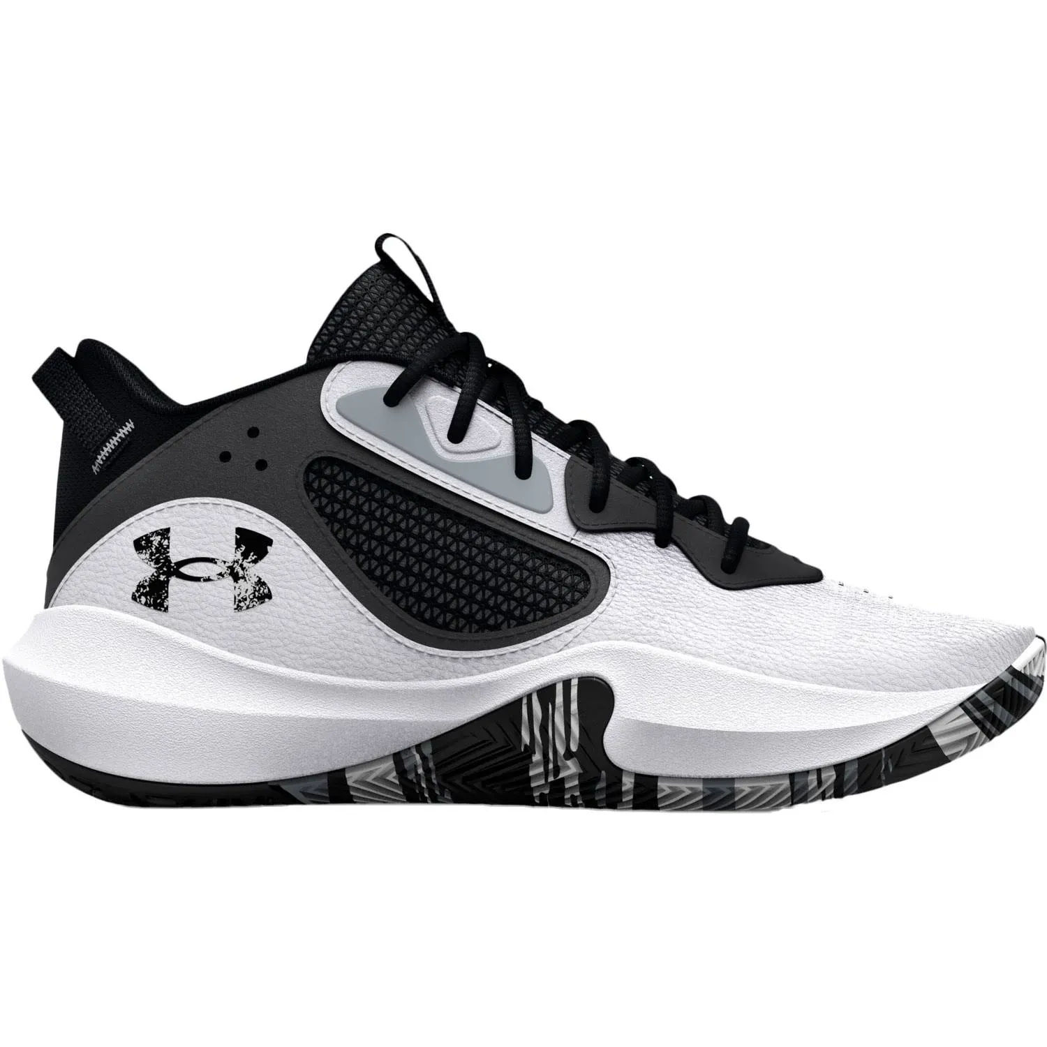 Under Armour Youth Lockdown 6 Basketball Shoes - White, 6