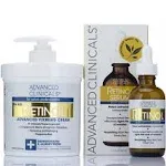 Advanced Clinicals Retinol Skin Care Value Set. Anti-Aging Retinol Serum for Face 1.75 fl oz. 16 fl oz Spa Size Retinol Firming Cream.