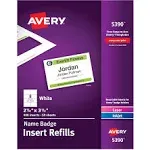 Avery 5390 Insert Badge Refill, Fits 2-1/4-Inch X3-1/2-Inch, 8/Sht, 400/Bx, WeAvery 5390 Insert Badge Refill, Fits 2-1/4-Inch X3-1/2-Inch,…