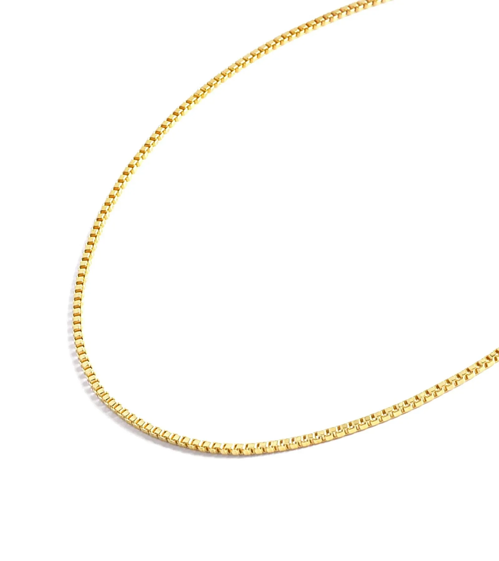 Jewelry Atelier Gold Chain Necklace Collection - 14K Solid Yellow Gold Filled Box Chain Necklaces for Women and Men with Different Sizes (1.0mm or 1.7mm)