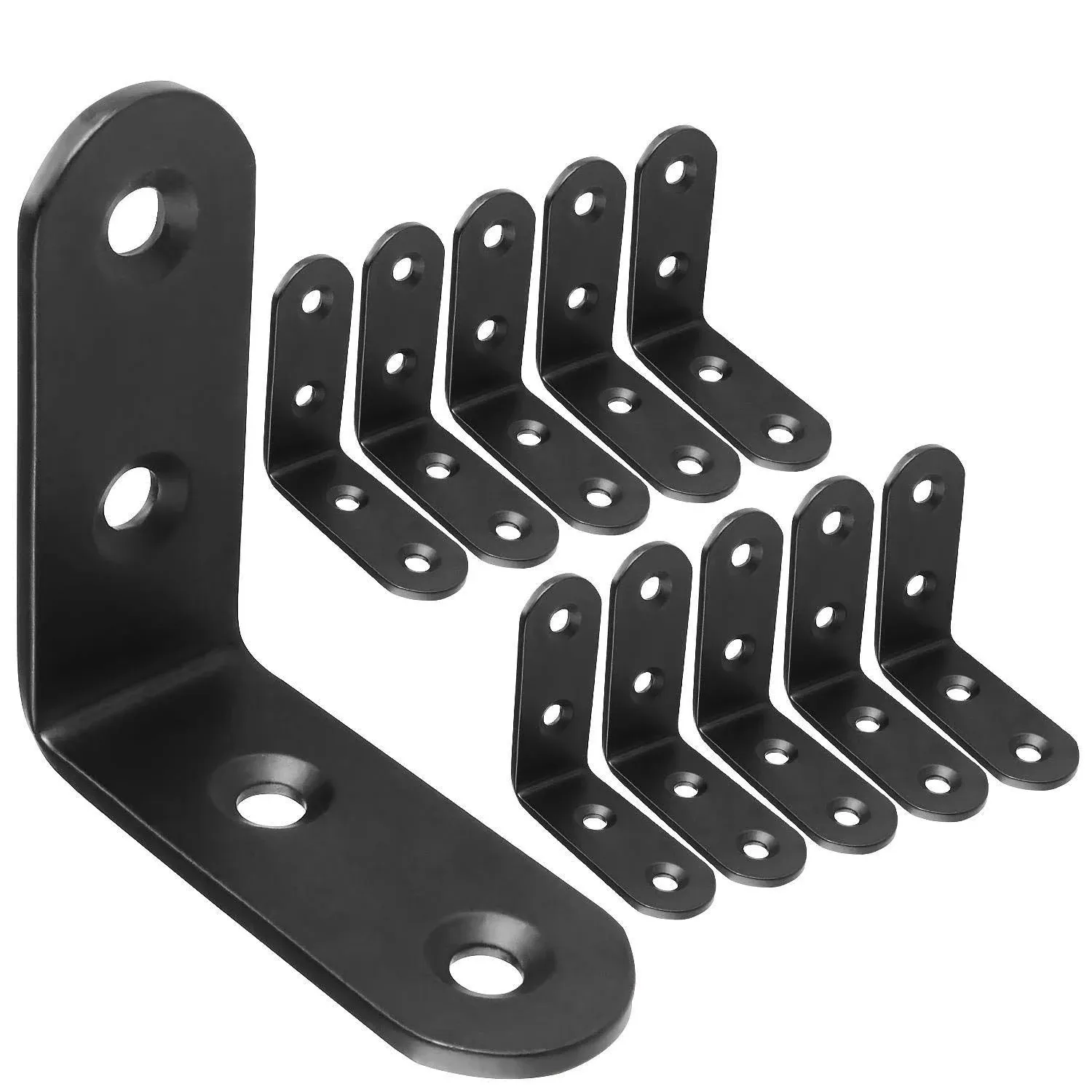 20 PCS Black L Bracket, 50Mmx50Mmx19Mm Stainless Steel Heavy Duty Corner Brace J