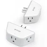 Trond Multi Plug Outlet Extender 2 Pack - Electrical Wall Outlet Splitter, 3 Way Outlet Wall Adapter, Cruise Essentials, Small Multiple Plug