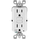 Leviton M02-GFWT1-03W 15 Amp 125-Volt Self-Test Tamper Resistant/Weather Resistant GFCI Duplex Outlet, White (3-pack)