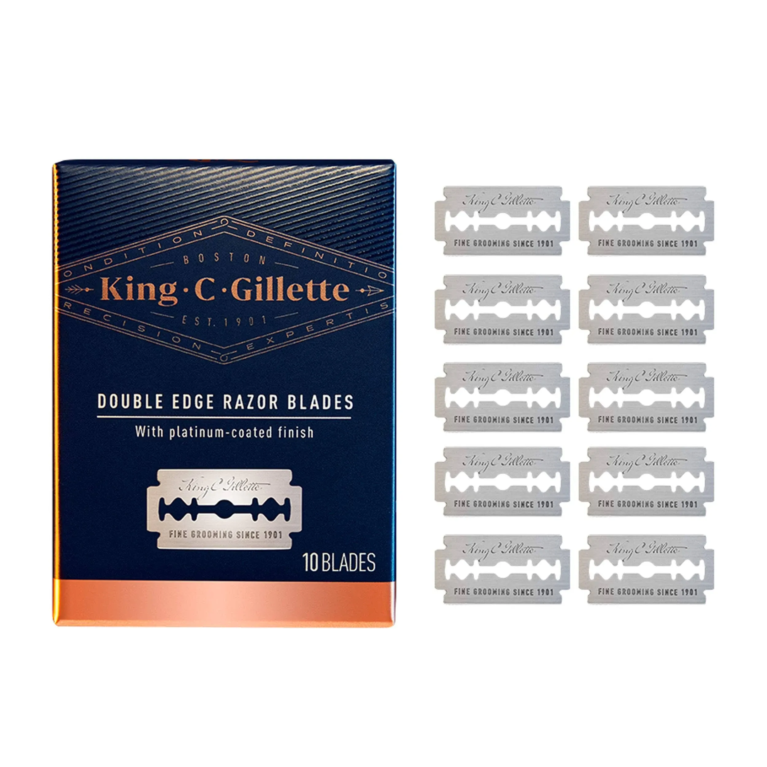 King C. Gillette Double Edge Safety Razor Blades 10 Count