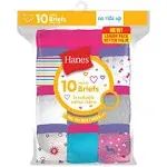 Hanes Girls' Cotton Briefs 10-Pack - Assorted 8