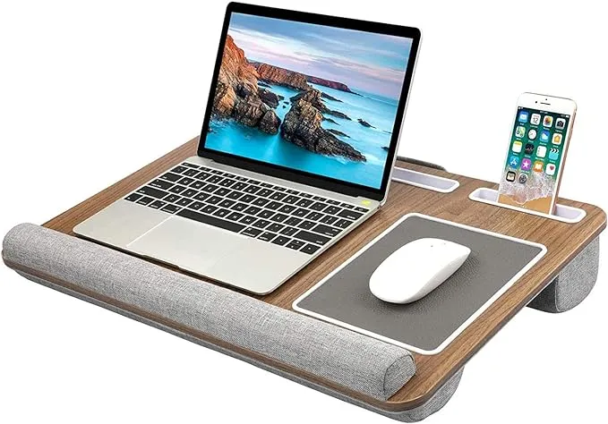 HUANUO Lap Desk - Fits Up to 17 Inches Laptop Desk, Built in Mouse Pad & Wrist Pad for Notebook, MacBook, Tablet, Laptop Stand w/ Tablet, Pen