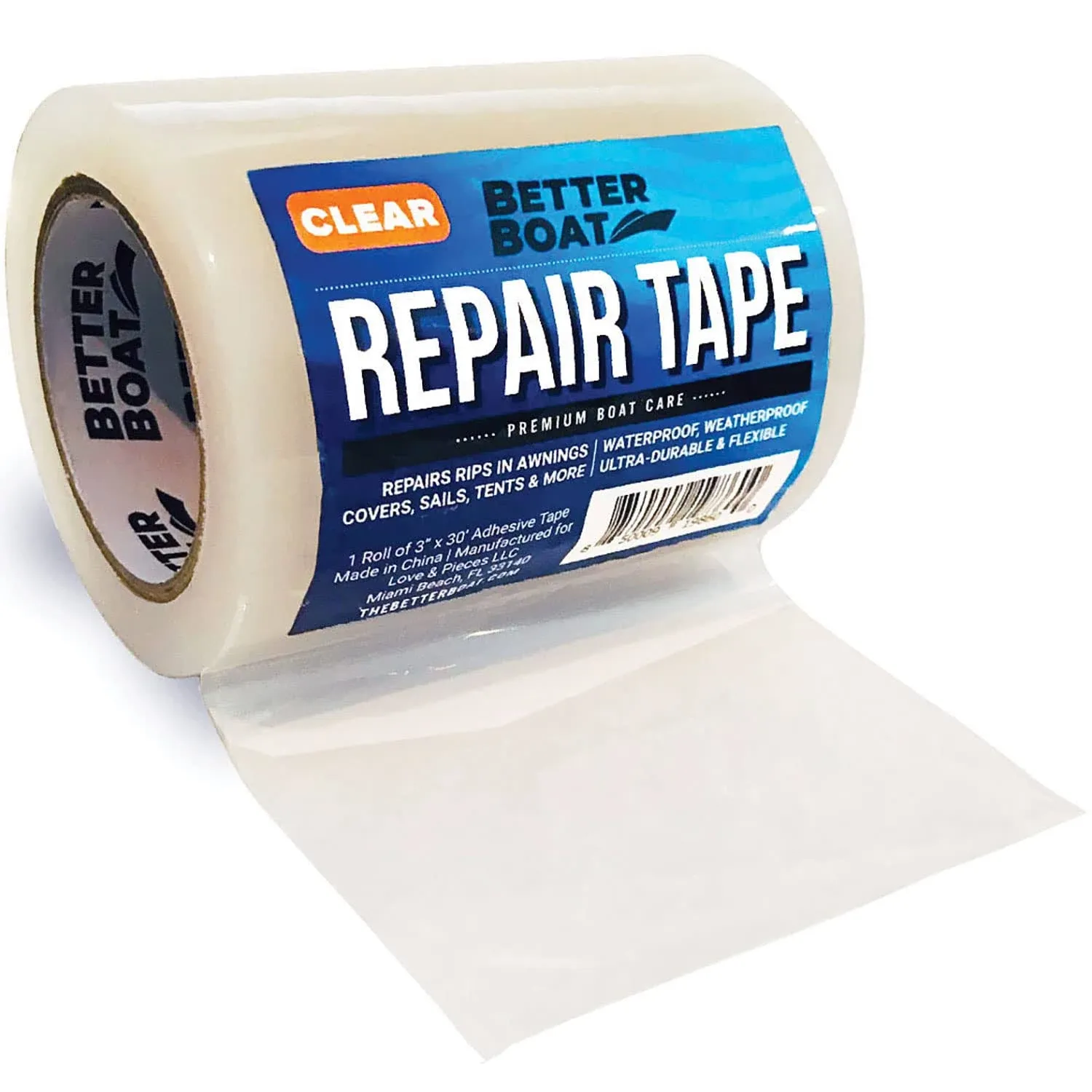 Fabric Repair Tape Boat Covers Awnings - Clear