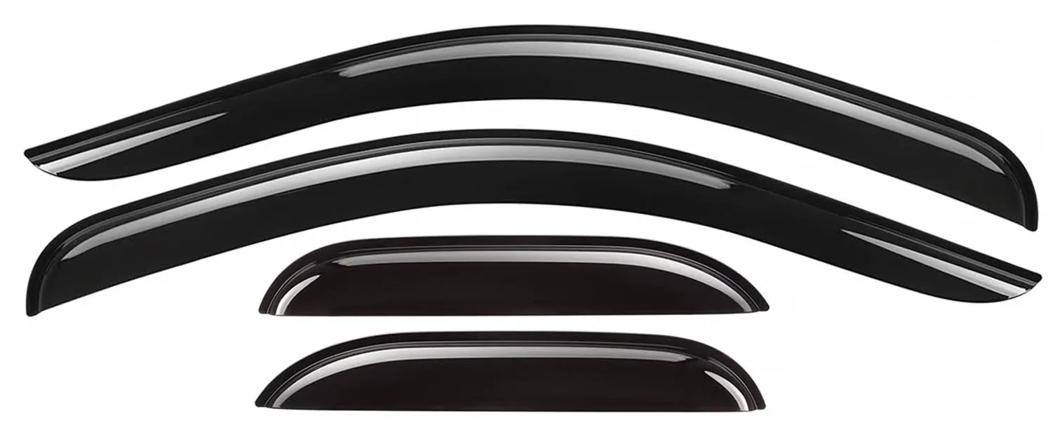 CLIM ART in-Channel Incredibly Durable Rain Guards for Toyota Tundra 2007-2021 CrewMax, Original Window Deflectors, Vent Window Visors, Vent Deflector, Dark Smoke Truck Accessories, 4 pcs- 607066LP