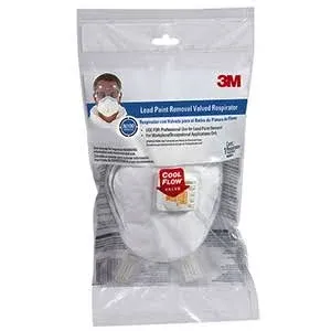 3M Lead Paint Removal Valved Respirator, Advanced Filter Media For Easier Breathing, Cool Flow Valve