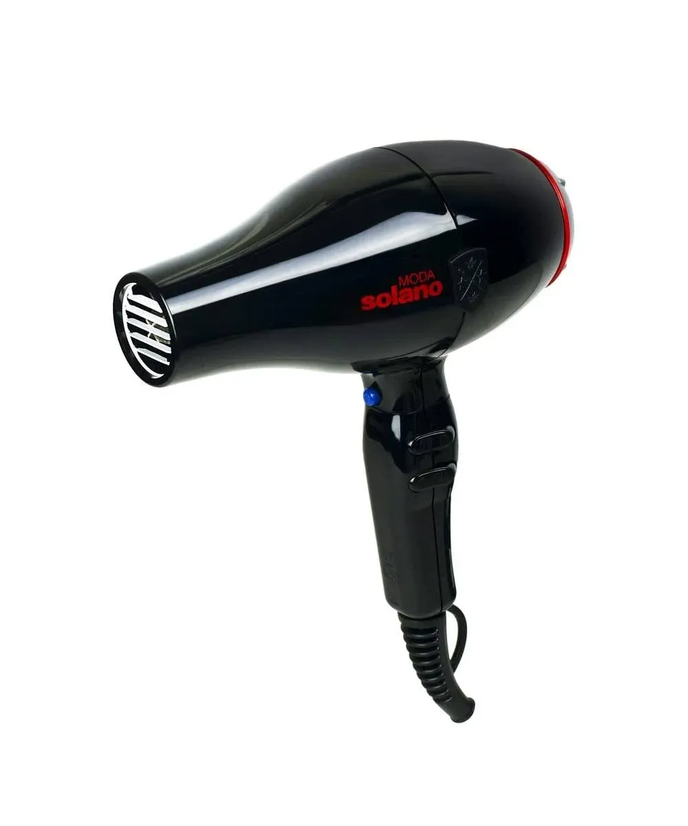 Solano Moda Compact Fast Drying Ionic Hair Dryer | 1750 Watt + Internal Silencer + Far Infrared Heat| Smoothing Without Sacrificing Body or Bounce | Italian-Made