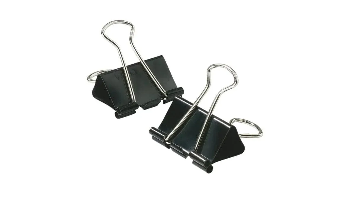 OFFICE BINDER CLIPS BLACK 12 PC( Small 7, Medium 3, Large 2)(Medium 8, Large 4)