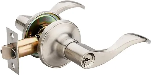 Wave Lever Keyed Entry Door Lock/Door Knob Hardware Wave Handle and Closet Lockset (805SN-L)