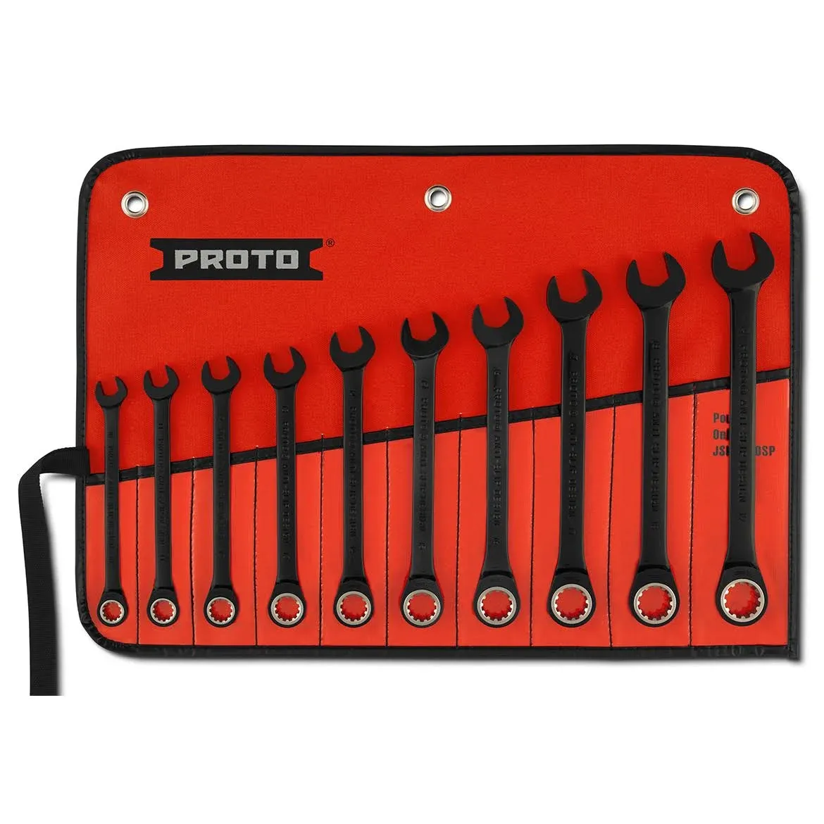 Proto JSCRM-10S 10-Piece Metric Non-Reversible Combination Ratcheting Wrench Set ...