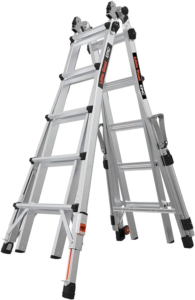 Little Giant Ladders, Epic, M22, 22 foot, Multi-Position Ladder, Aluminum, Type 1A, 300 lbs weight rating, (16822-818)