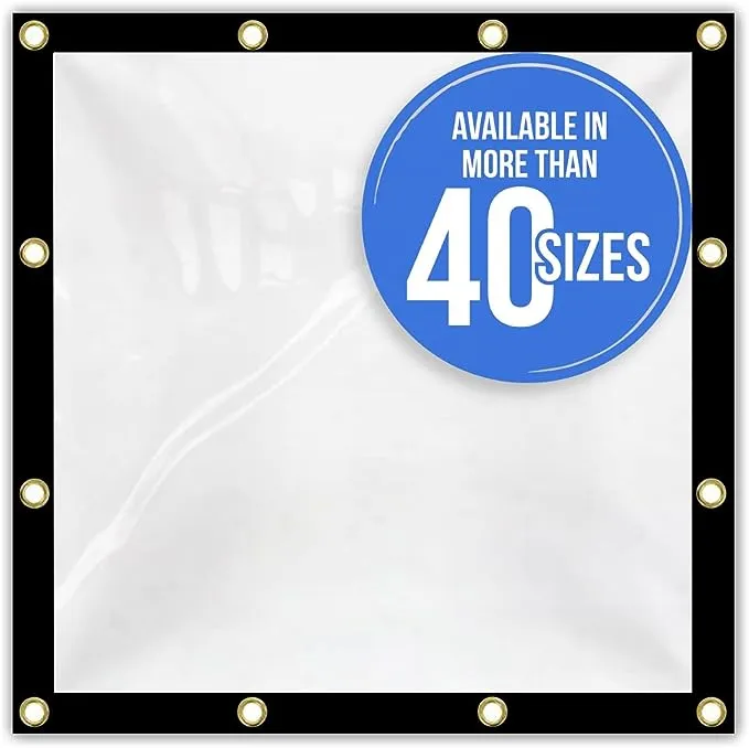 Covers & all Heavy Duty Multipurpose Clear Tarp with Grommets, Waterproof 20mil Vinyl Material (5' H x 10' W feet), Designed for Indoor or Outdoor Use