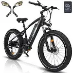 HAOQI Leopard Pro Electric Bike for Adults, Peak 1000W Geared Hub Motor 48V 20AH Removable Battery 26"*4" Fat Tire All-Terrain Ebikes Up to 28MPH & 80Miles Front Suspension 7-Speed UL Certified