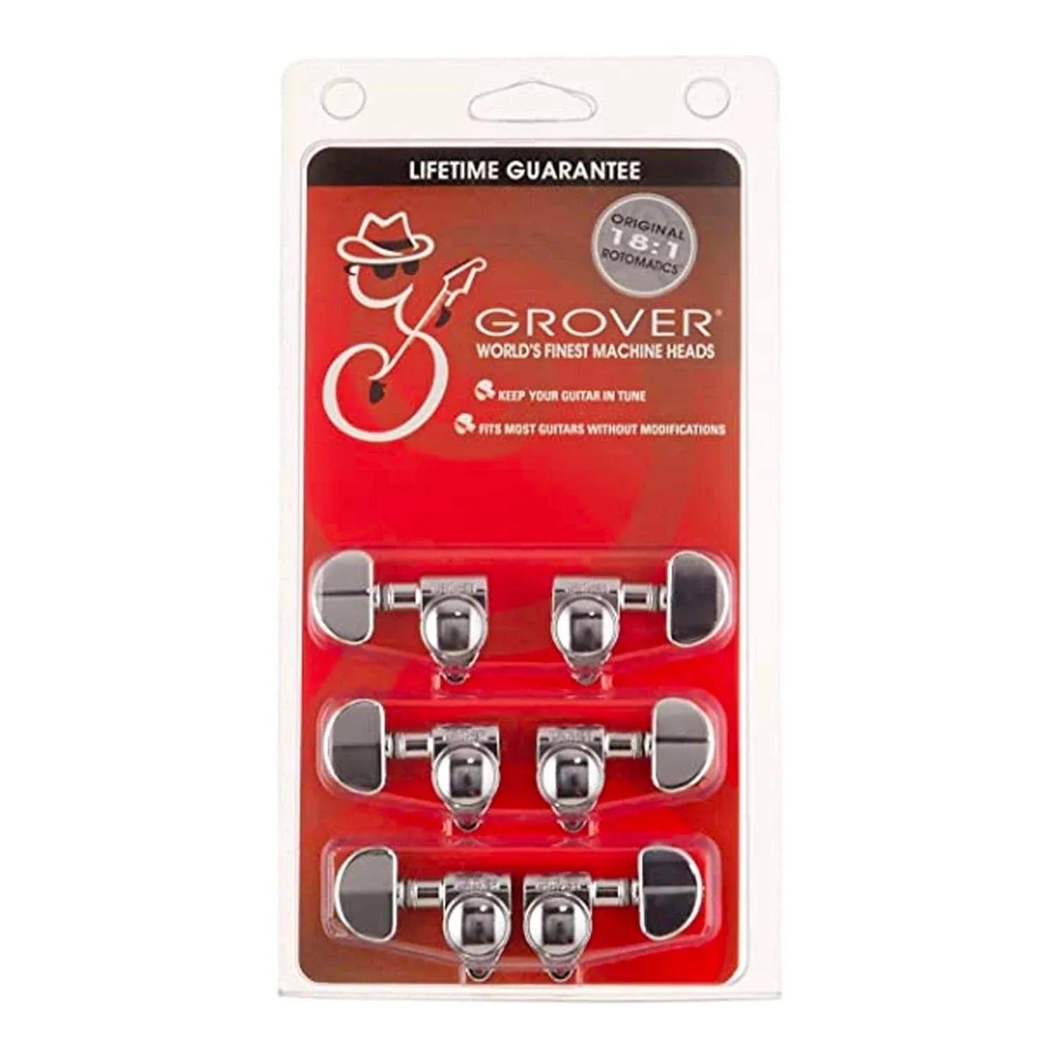 Grover Electric Guitar Tuning Key (102-18N) Silver