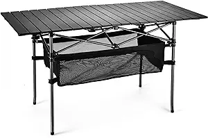 WUROMISE Sanny Klappbarer tragbarer Picknick-Campingtisch aus Aluminium mit einfacher Tragetasche für drinnen und draußen, Camping, Strand, Hinterhof, Grillen, Party, Terrasse, Picknick