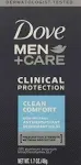 Dove Men + Care Clinical Protection Antiperspirant Deodorant Solid Clean Comfort 1.70 oz