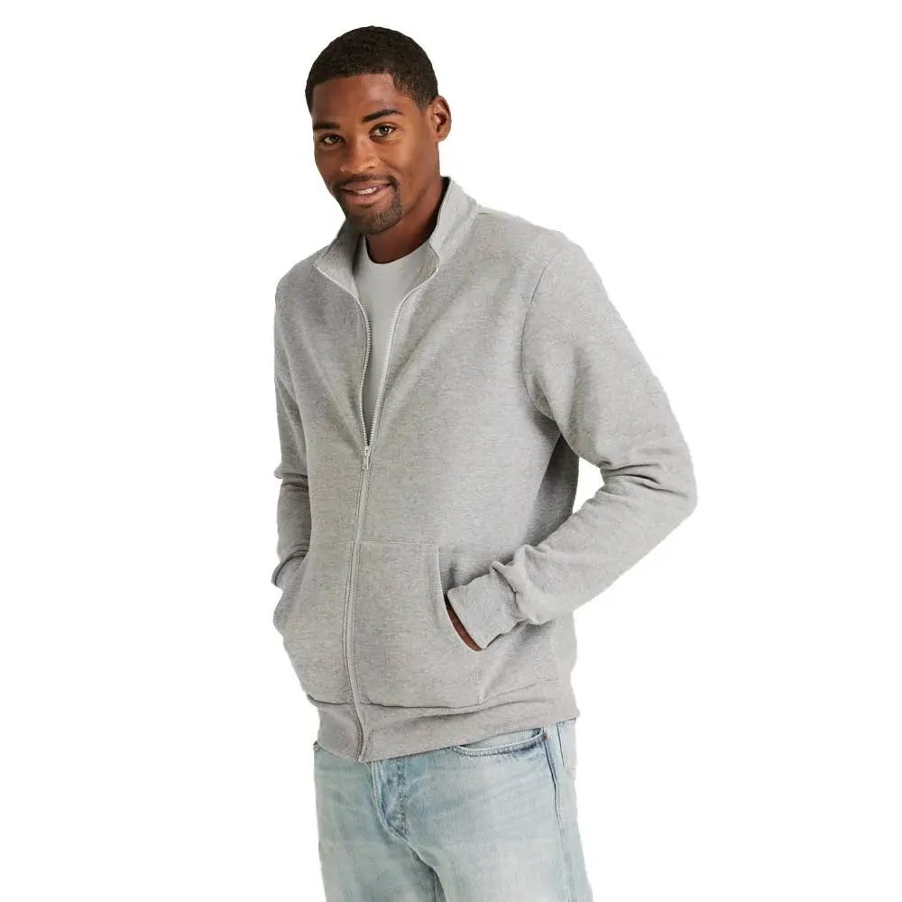 Soffe 9310M Adult Full Zip Mock Neck Sweatshirt - Oxford - 2x