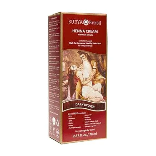 Surya Brasil Hair Coloring Henna Cream, Dark Brown - 2.37 fl oz bottle