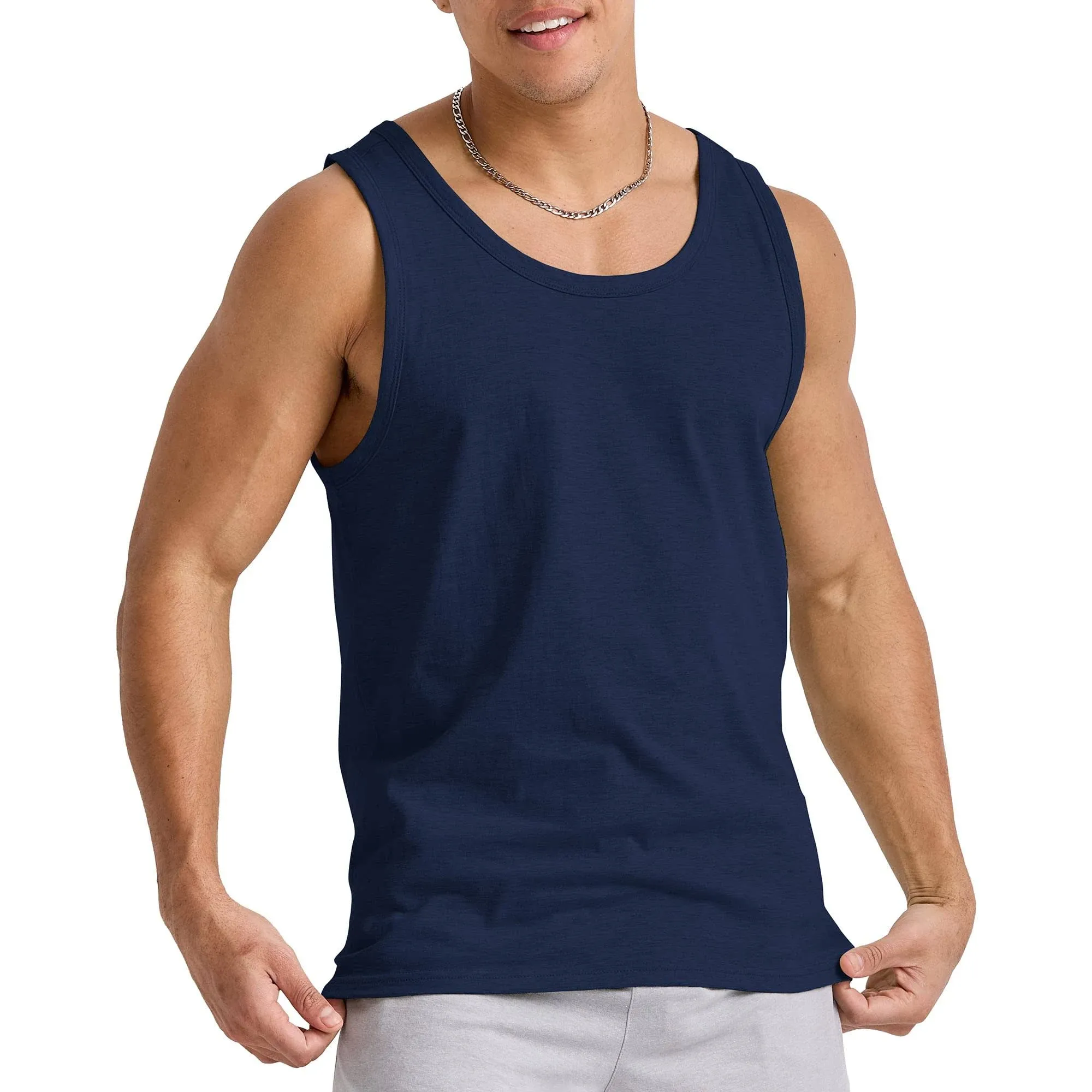 Hanes Originals Men's Tri-Blend Tank Top Athletic Navy Heather M