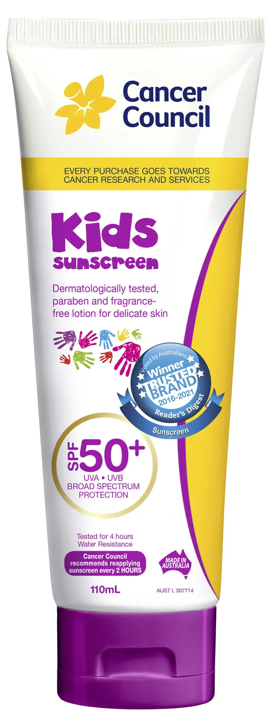 Cancer Council Kids Suncreen Tube SPF 50+ 110ml